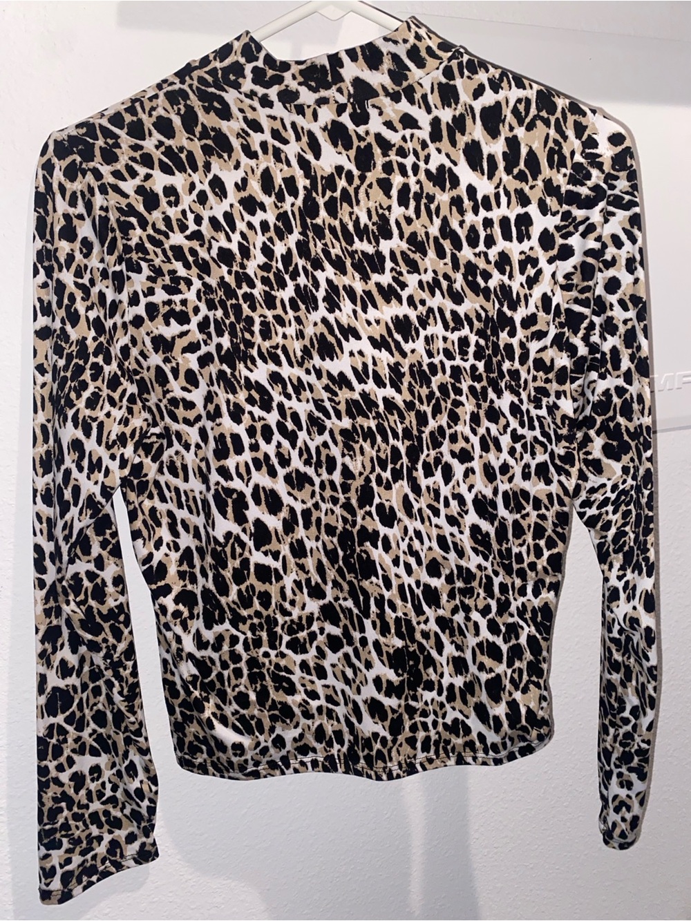 gaze Leopard Print Long Sleeve Top - Black & Tan